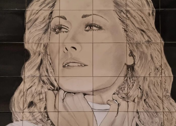 potret op tegels geschilderd van helene fischer