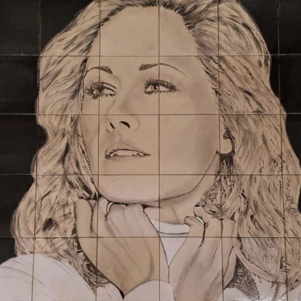 potret op tegels geschilderd van helene fischer